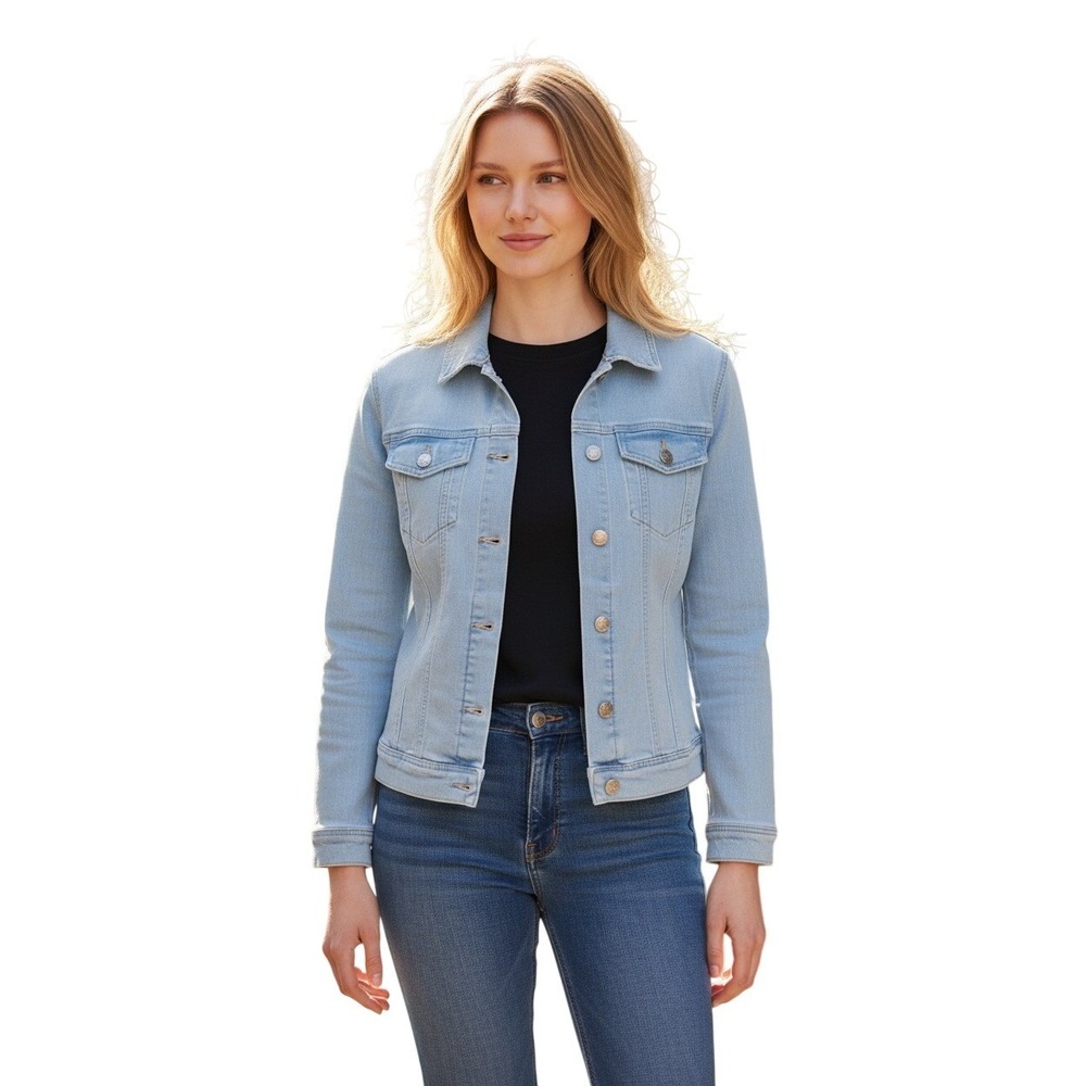 AG Jeans-NWOT Light Wash‎ Denim Trucker Jacket Women Size S Made in USA Cotton